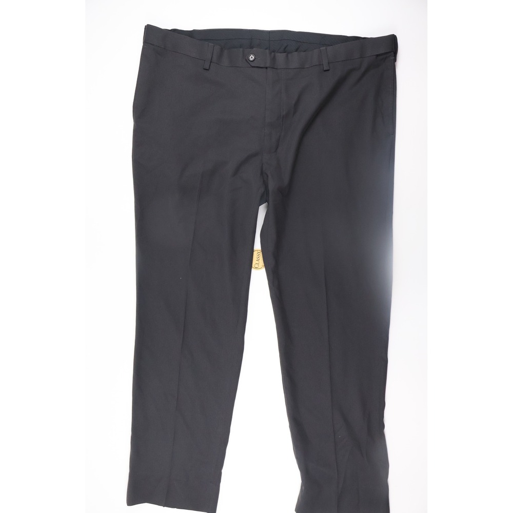 GS Dress Pants Perfect Fit 46x32 Black Flat Front Formal Business Mens